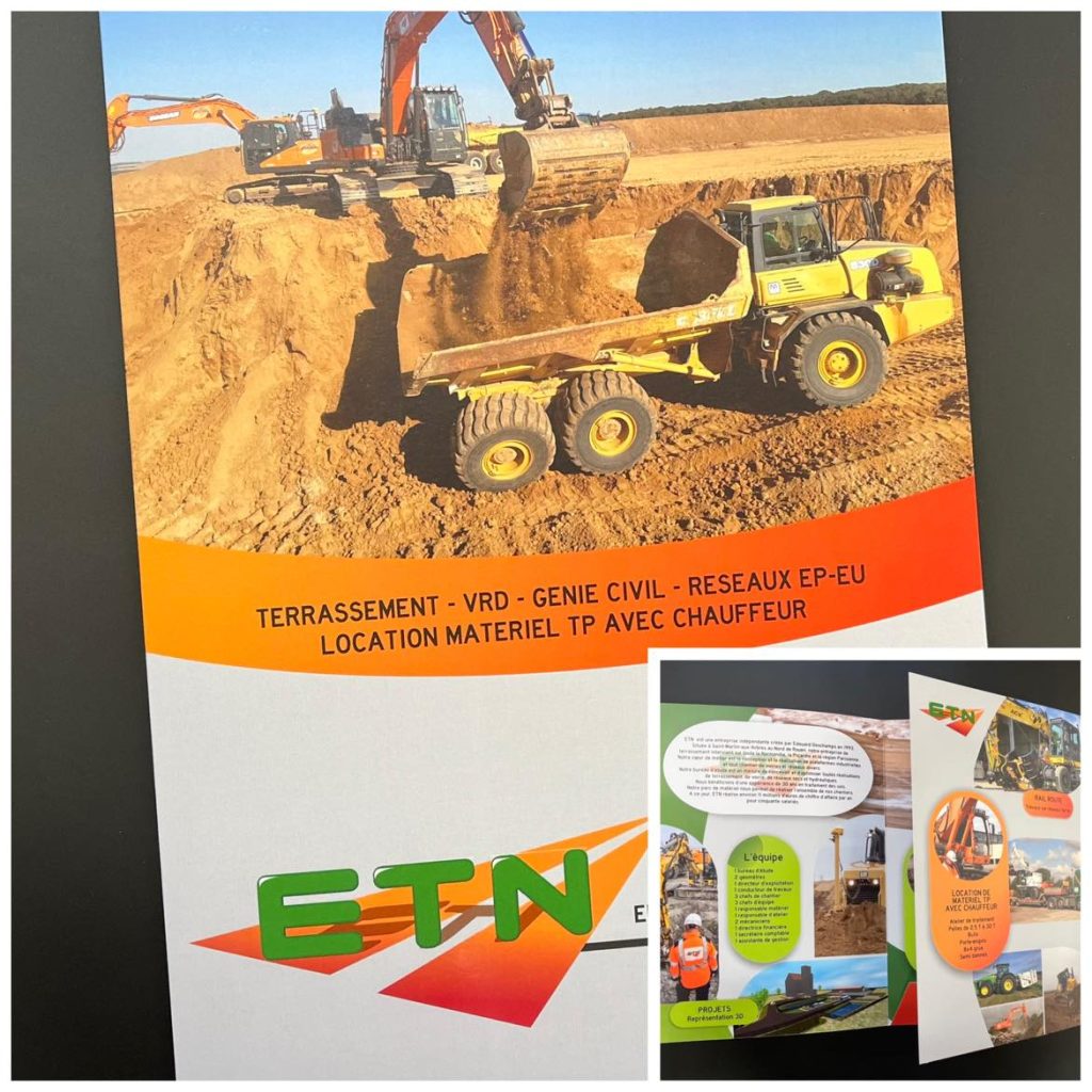 Conception et impression de pochette à rabats avec pelliculage mat et vernis sélectif brillant