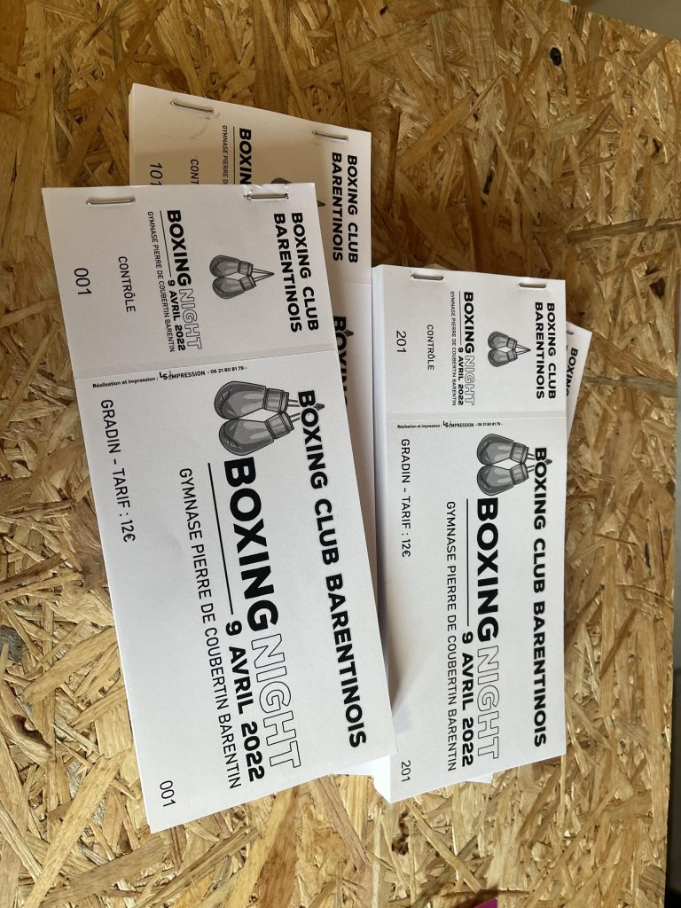 Carnet billetterie avec numérotation